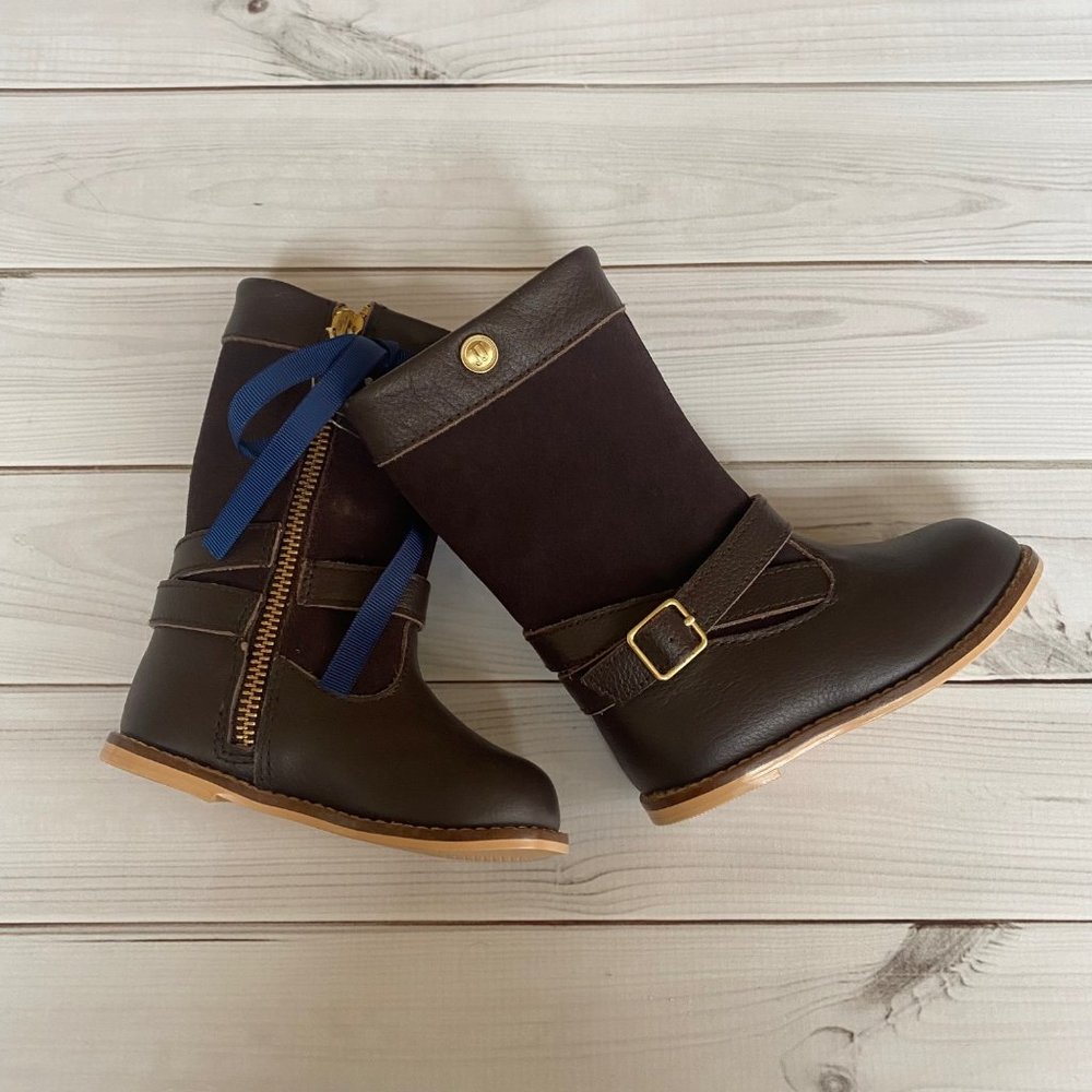 NWOT Janie and Jack Leather Riding Boots Brown Size 5
